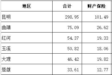 2023年全年云南各地市原保险保费收入情况表经营数据表4页.xls 